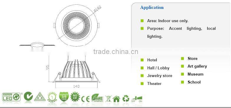 new Dimmable Anti-glare UGR<19 LED Downlights 11W 665LM Nichia LED CRI95/85