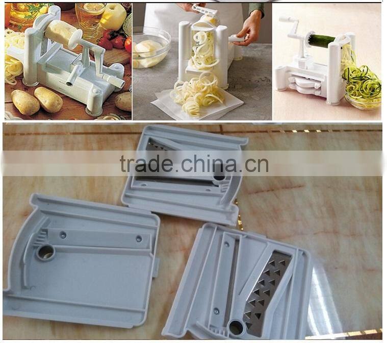Multifunctional 3 in 1Tri Blade Plastic Spiral Vegetable Slicer