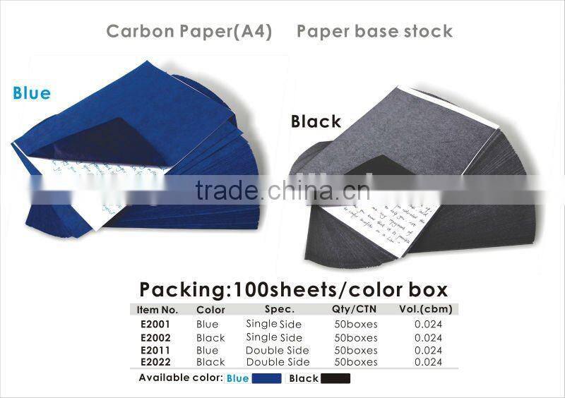 Popular Single/Double Size Paper Base Stock Blue High Quality Carbon Paper
