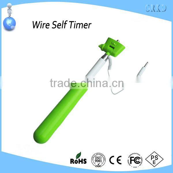 Selfie Handheld Monopod Stick Holder 3.5mm Wired Remote Shutter For Phone