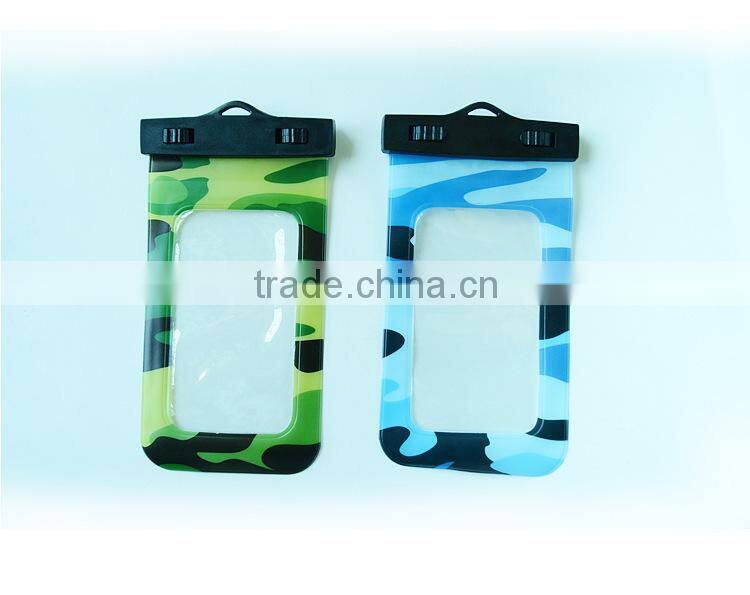 Outdoor swimming drifting screen touchable camouflage waterproof phone pouch