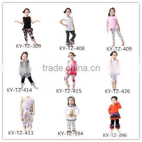 2016 YiWu Kaiya 100%Cotton Wholesale Golden A Dot Clothing Breathable Baby Clothing Sets