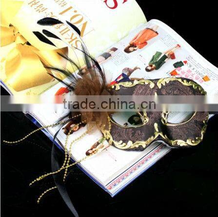 Top Grade Pulp Venetian Handmade Bronze Gold Masquerade Party Mask