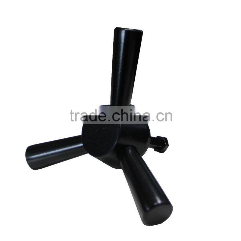 Excellent Jianning Security China Manufacturer 3 Spoke Satin Chrome matte black Safe Handle JN 717-3 for safe box/gunsafe/ vault