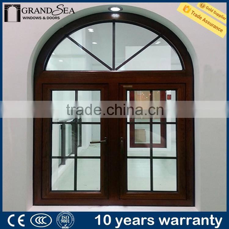 Latest cheap aluminum arch window design in china manufacturer