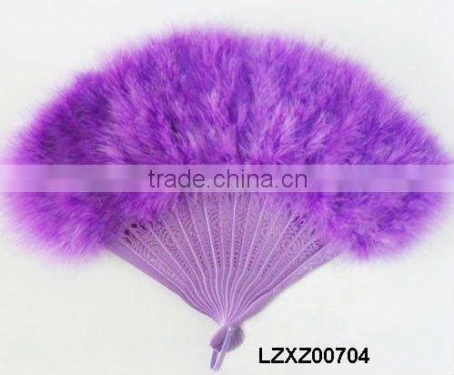 purple dance costume feather fan LZXZ00704