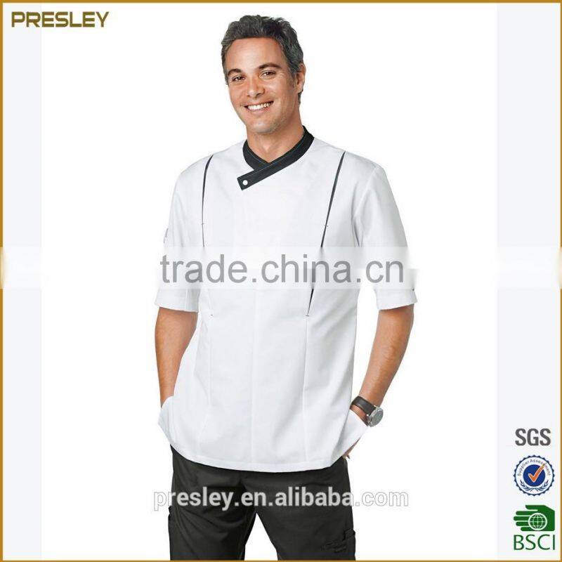 New style polyester cotton kitchen clothing white fit chef clothing uniform