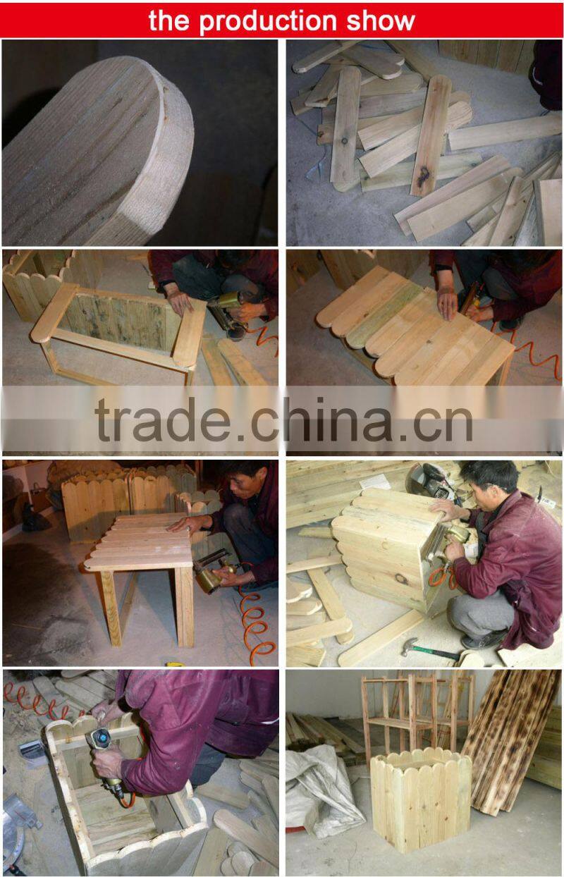 china park flower box wood planter boxes