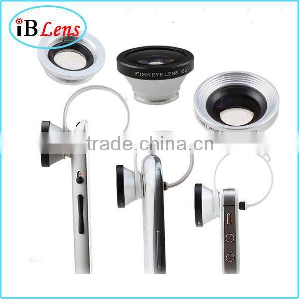 2016 New Design Universal clip Fish eye + Wide angle + Macro 3 in 1 camera Lens for Mobile Phone