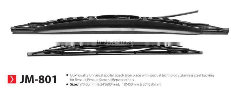 JM-801 OEM Quality Universal Spoiler Bosch Type Wiper Blade with Stainless Steel Backing for Renault