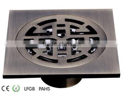 Antique Brass Square Shower Drain Floor Waste