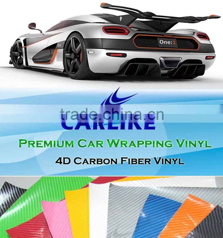 CARLIKE Air Channels Flexible White 4D Carbon Fiber Sticker Car Design