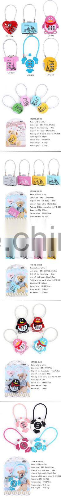 Popular style bone type security combination lock of diverse colors