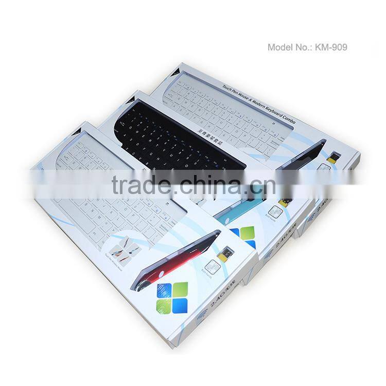 Hot new design wireless keyboard and touch pen mouse set from shenzhen manufacturer