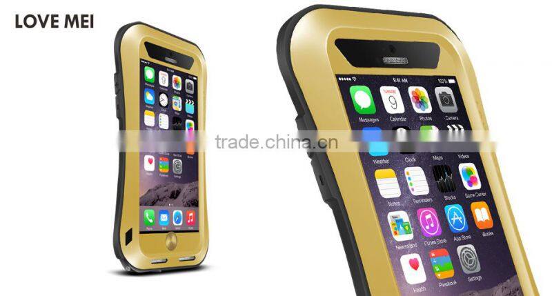 Love Mei Aluminum Metal Gorilla Waterproof Case Cover For Iphone 6 Plus