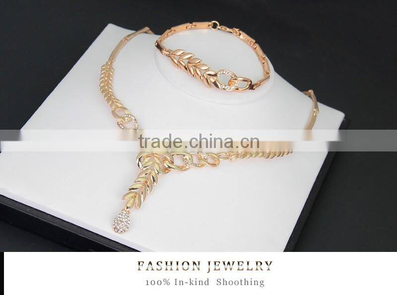Wholesale Latest Design Fashion Necklaces Women Luxury Statement Diamond Jewelry Set SKJT0598