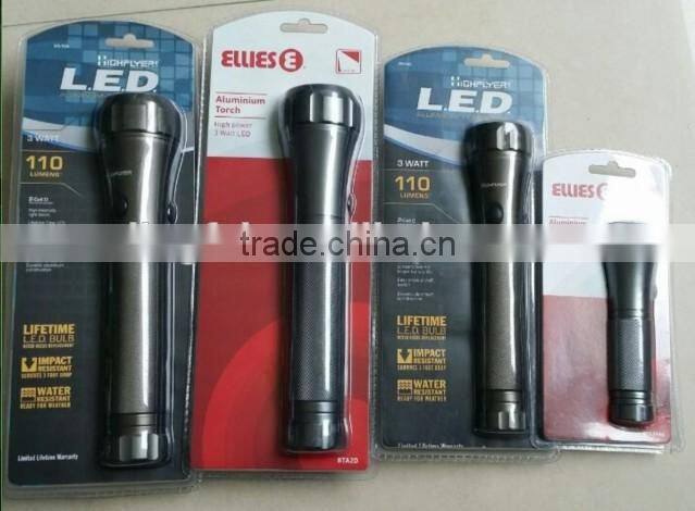 factory rechargeable 3*C battery Q5 LED housing flashlight