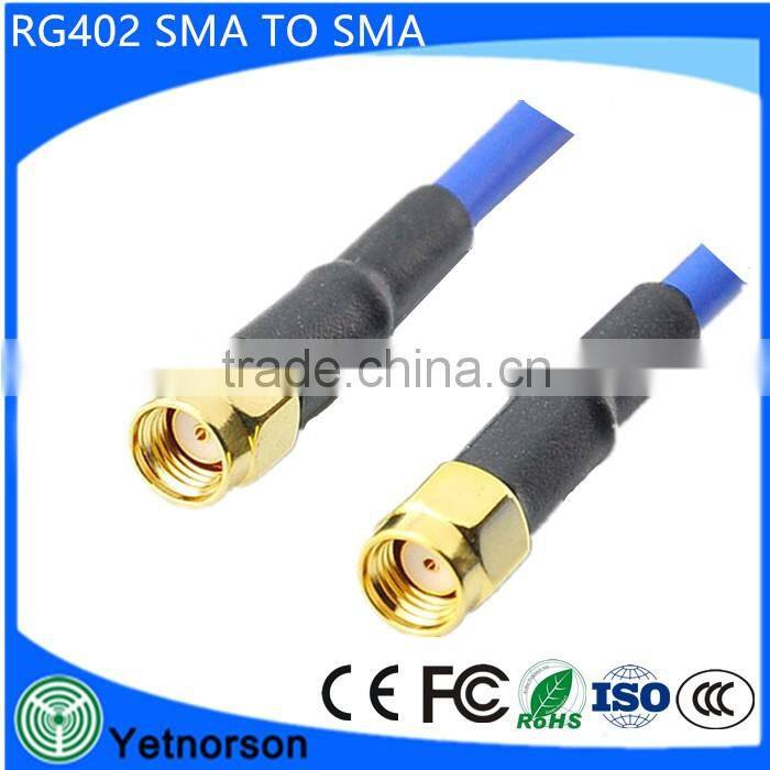 Rf jumper cable sma male coaxial connector for rg402 cable SMA male plug to SMA male Jumper RG402 with blue jacket Cable