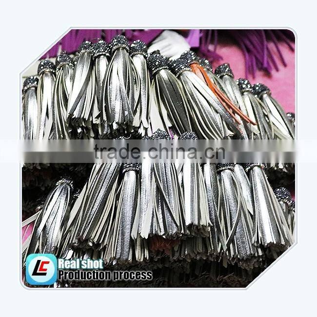 Fashionable female decorative orange cowleather tassel for necklace in 2015