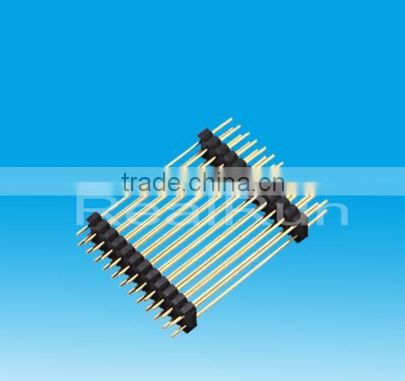 Hot Sale connector, 2.54mm pitch Double Row DIP Round Pin Header