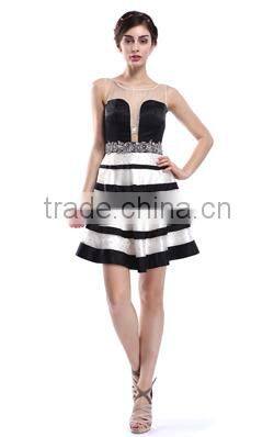 Gorgeous Sheath high neck Petite Formal Evening Gowns With Beading