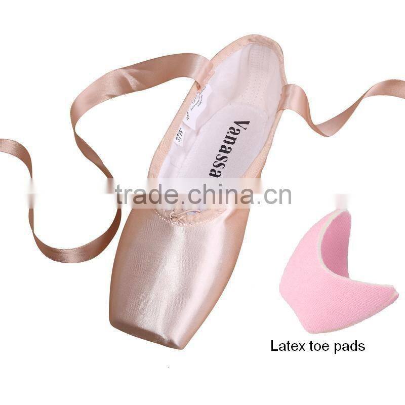 genuine leather outsole soft pointe ballet gym dancing dance shoes for girls kids children woman pink satin canvas toe pads