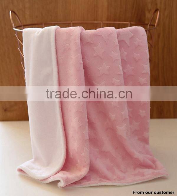 2016 Most Professional China Supplier Embossed Star Velboa for Baby Items