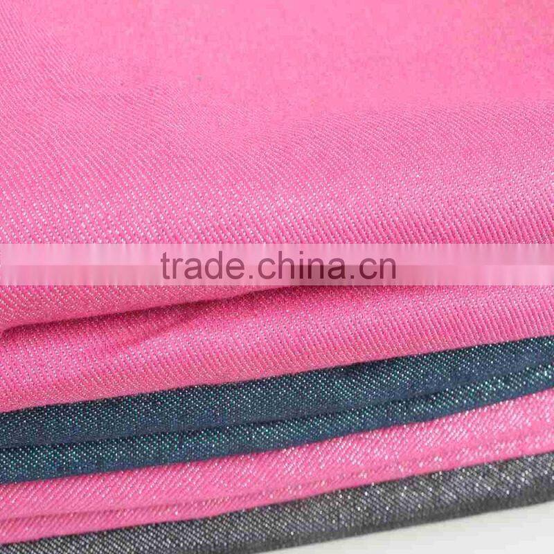 Silver silk mixed denim fabric fashion jean for jean trousers luggage bag denim jean