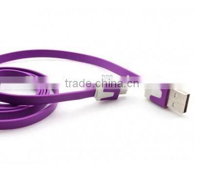 Hot Selling Colorful Noodle Flat Micro USB Cable Data Sync Charging Cable for Kindle-HTC-Samsung-LG-Nokia