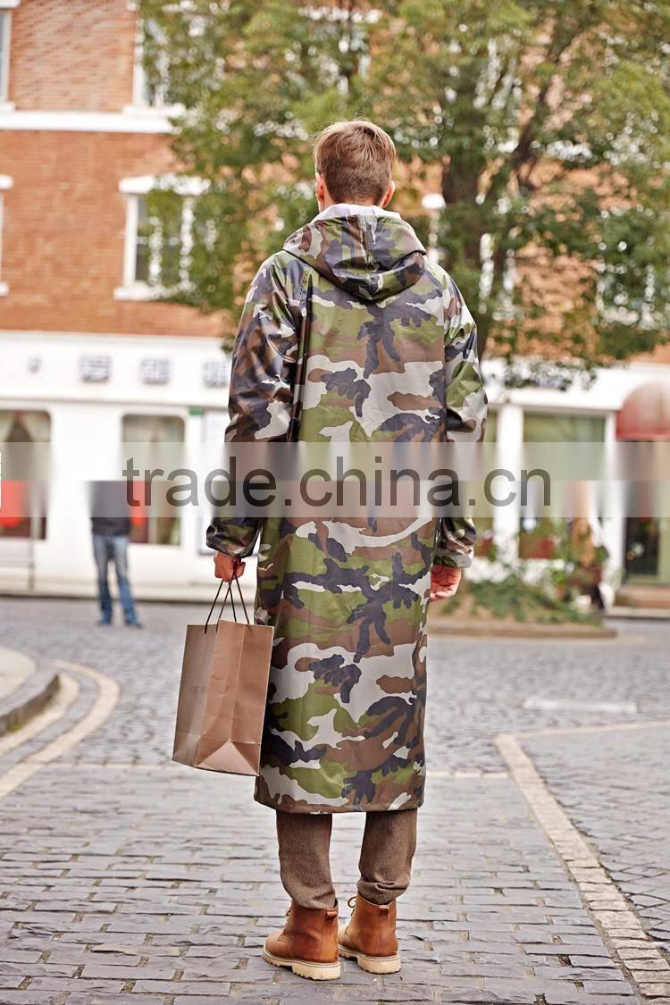 Adult military camouflage long raincoat poncho raincoat sale
