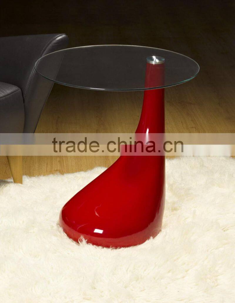 Cheap Glass top teardrop side coffee table