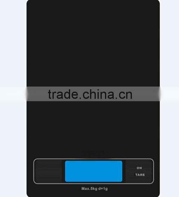 5kg/1g Electronic kitchen scale with time clock and touch panel