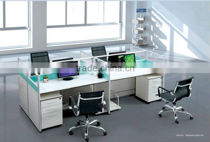 Newest design cheap four people workstation furniture,factory computer workstation furniture