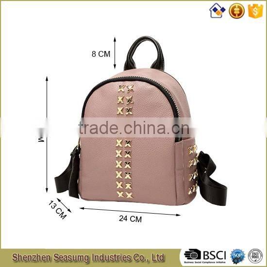 Hot Sale Special Rivet PU Leather School Backpack for Girls