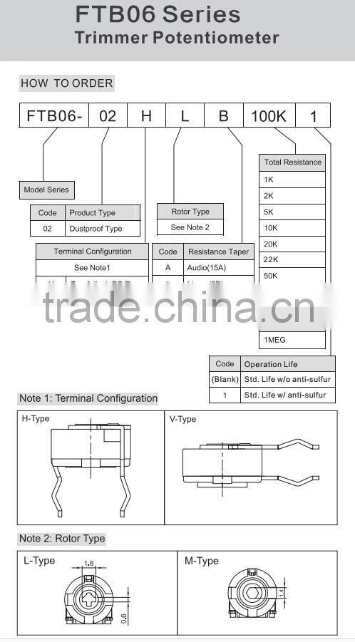 HW-TB1001V01 variable 47k resistor trimpot trimmer potentiometer piher acp trimpot resistor