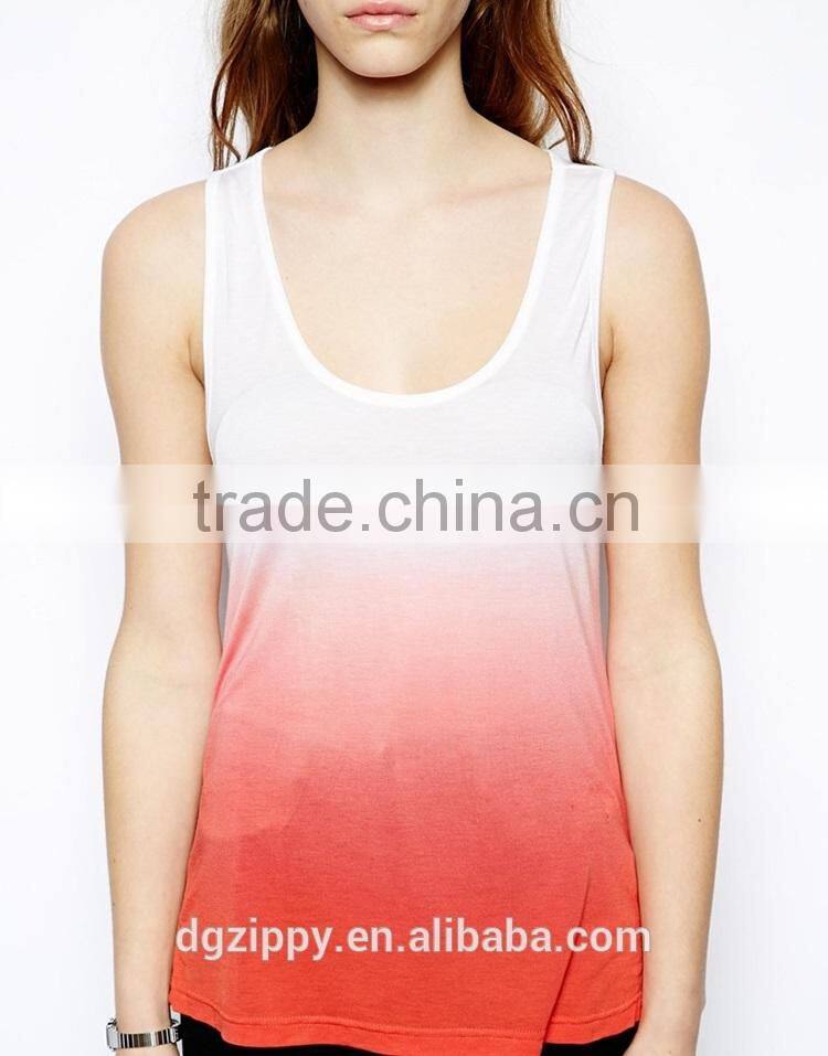 100% Modal Women's Top Dip Dye Custom Womens Tank Top