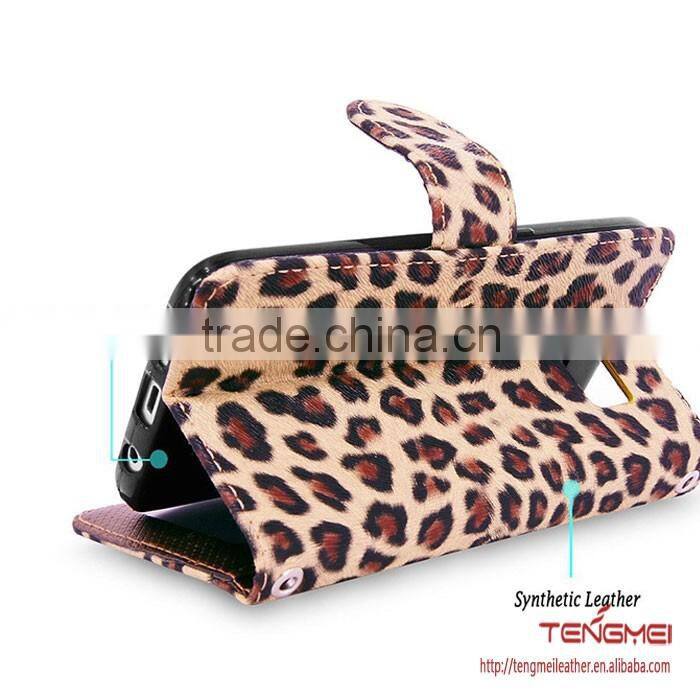 Leopard flip protective case for samsung G9350 stand cover for samsung galaxy s7 edge case