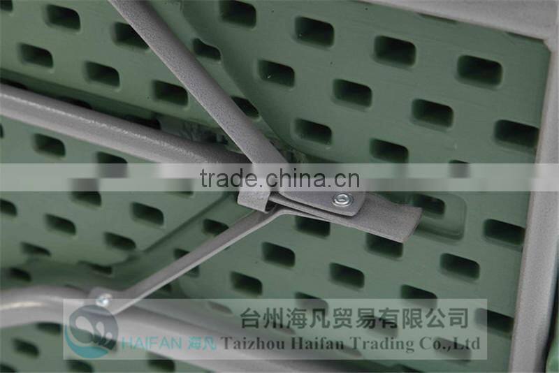 durable 152cm green plastic folding army dining table and chair/high quality plastic dining table for army