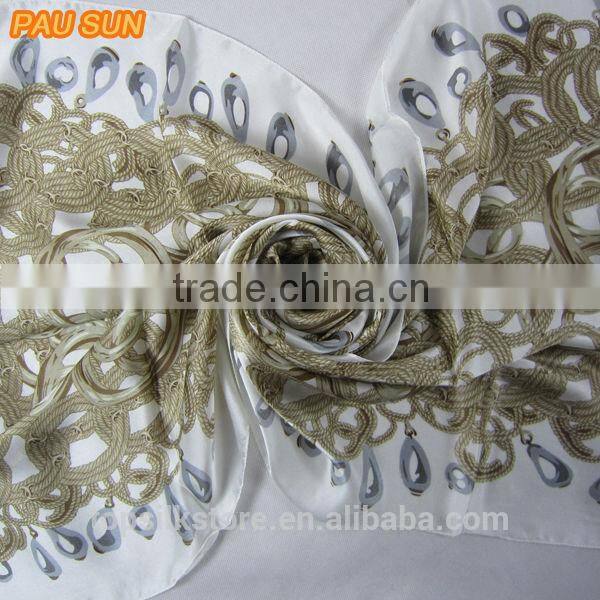 golden 100% silk brand silk scarf