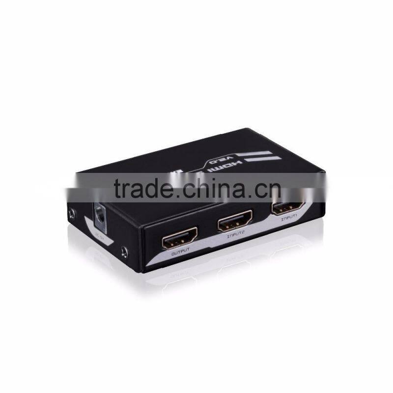 video matrix switcher 2.0 2 port HDMI Switch 2x1 hdmi switch support 4kx2k 1080p 3D for hot video player