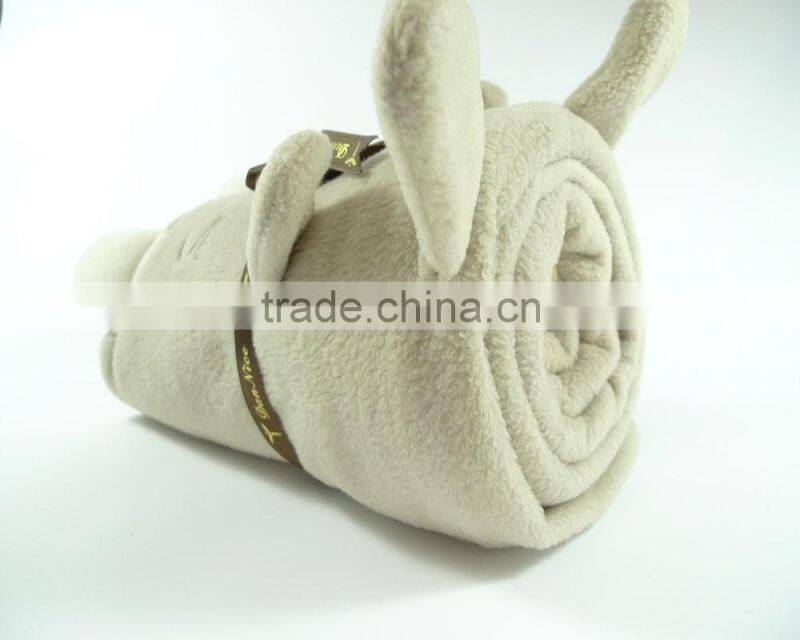 Lucky Cat with a Bow Polar Fleece Blanket