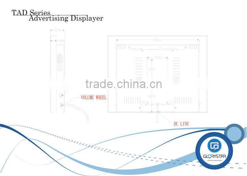 15inch indoor high quality wall-mounted small TFT lcd digital advertising screen