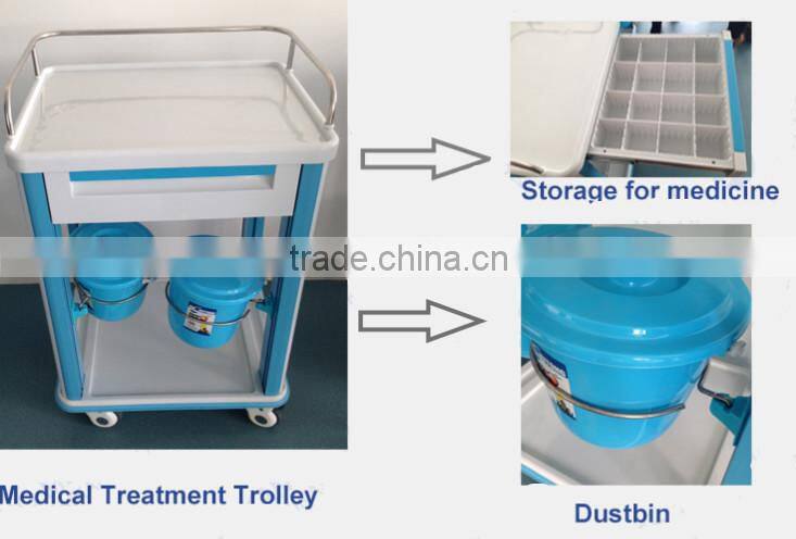 Different color ABS medical treatment trolley,Emergency Medical Trolley