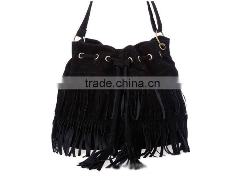 2015 Hot sale Women Tassel Bag Faux Suede Shoulder Bag Women Messenger Bag Wholesale
