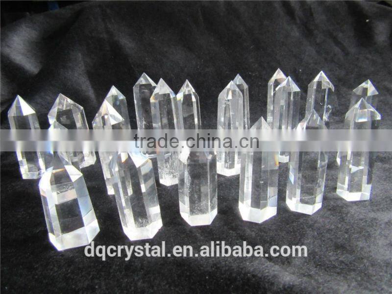 2015 factory direct natural rock clear quartz crystal prism wand,clear crystal point