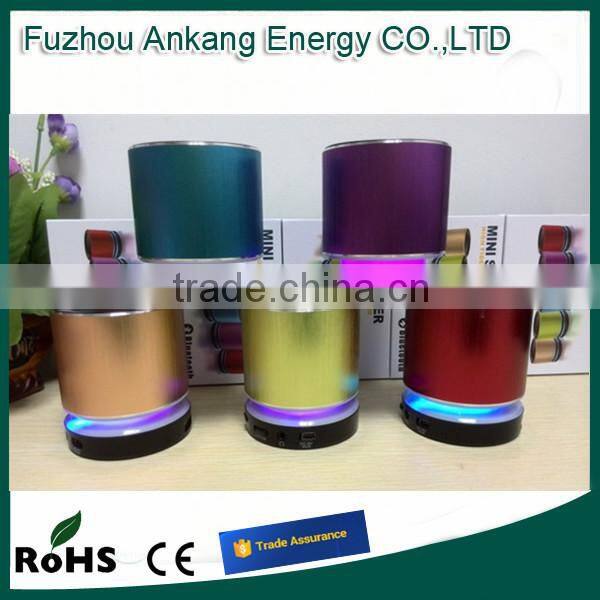 2015 new mini portable mental purple bluetooth speaker with led light