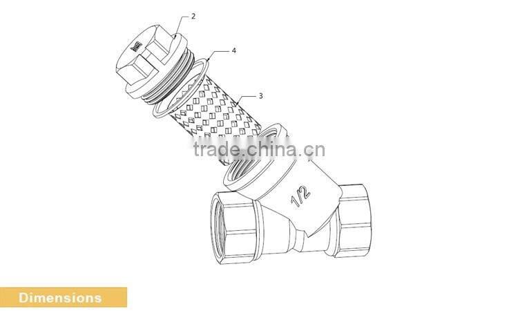 ART.4008 China Wholesale Forged Y Type Brass Check Valve with Stainless Steel Water Filter Strainer Manufacturer Fast Supplier