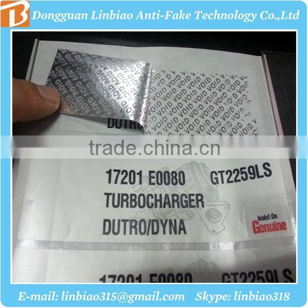 Customized warranty hologram void sticker label for anti-fake stickers