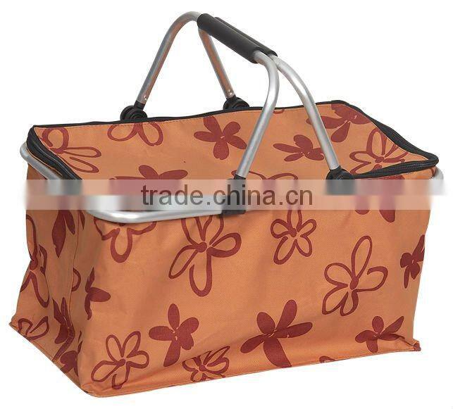 Folding shopping basket with cooling function