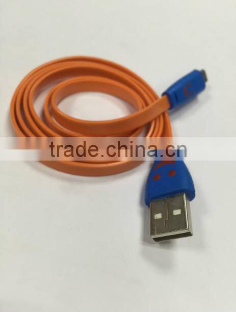 USB 3.0 Flat Data Cable Smiley Face Indicator Light for Samsung Galaxy Note 3 N9000